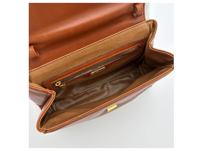 Borsa a mano Fendi in pelle marrone e bianca Bianco - vista 16