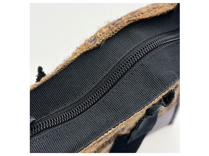 Prada Shopper aus Wolle und Leder Braun Lila - Ansicht 14