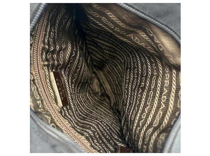 Prada Shopper aus Wolle und Leder Braun Lila - Ansicht 15