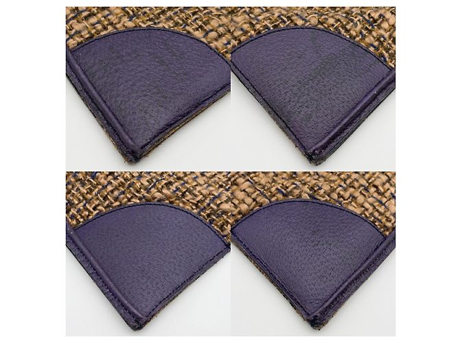 Prada Shopper aus Wolle und Leder Braun Lila - Ansicht 8