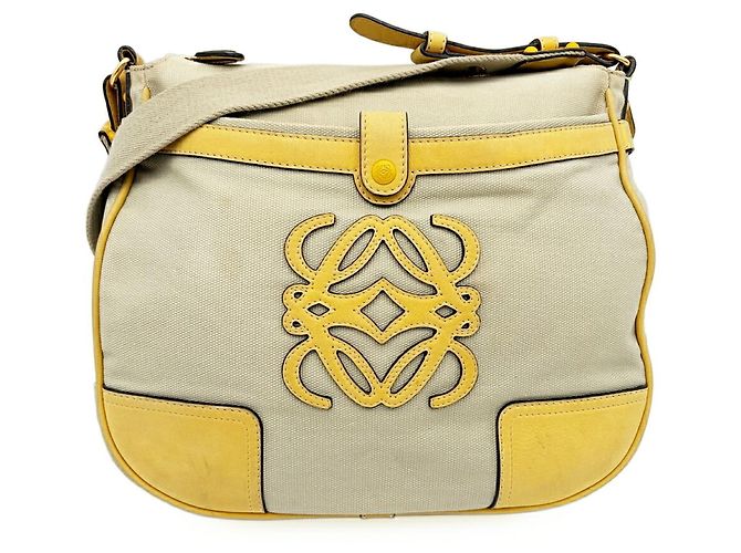 Bolso de hombro Loewe Anagram Beige Amarillo - vista 2