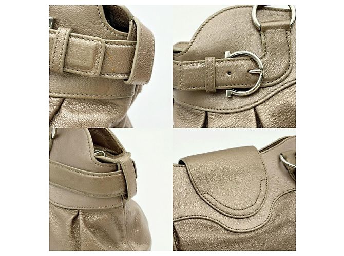 Borsa Salvatore Ferragamo Gancini Marissa Bronzo - vista 11