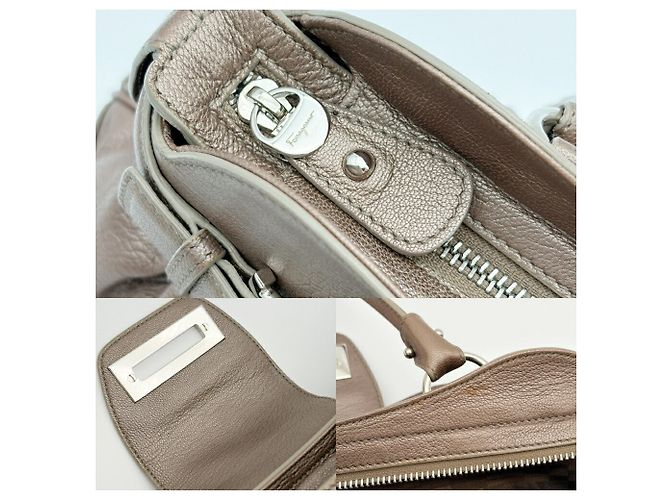 Borsa Salvatore Ferragamo Gancini Marissa Bronzo - vista 12