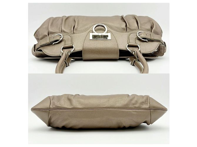Borsa Salvatore Ferragamo Gancini Marissa Bronzo - vista 5