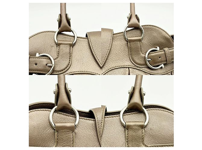 Borsa Salvatore Ferragamo Gancini Marissa Bronzo - vista 8