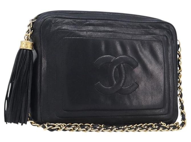 Chanel Vintage CC Camera Leather Large Schwarz - Ansicht 3