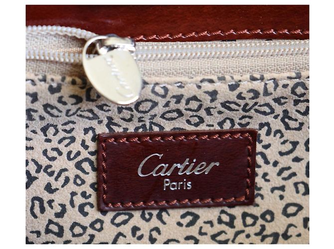 Borsa tote Cartier in pelle Tabacco Marrone - vista 3