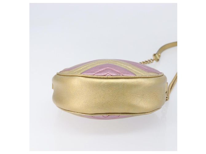 Gucci GG Marmont Round Matelasse Leather Mini D'oro - vista 4