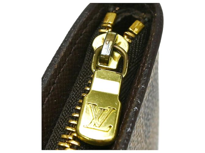 Louis Vuitton Porte-Monnaie Zippy Damier Marrone - vista 3