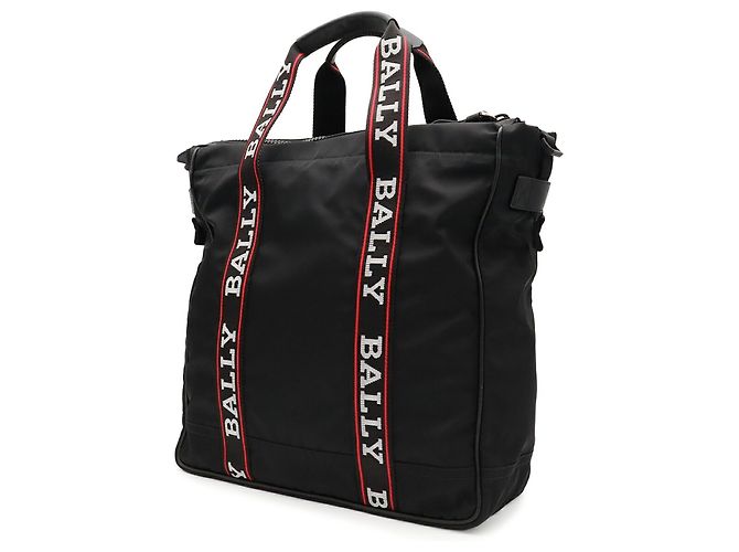 BALLY Große Gestreifte Tote Bag Schwarz Rot - Ansicht 3