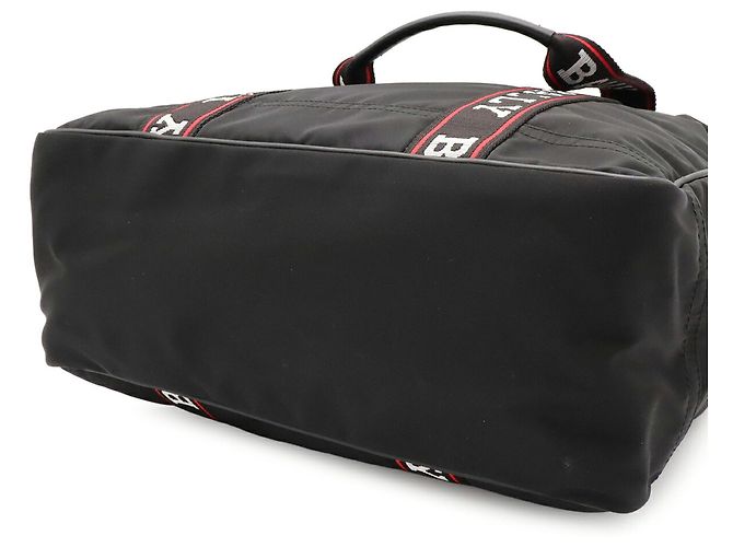 BALLY Große Gestreifte Tote Bag Schwarz Rot - Ansicht 8