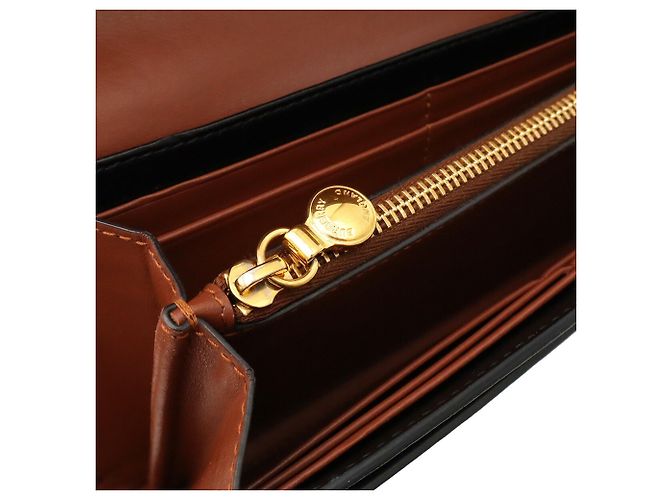 Cartera Continental Burberry TB Monogram Stripe Castaño Negro Roja Beige Crudo - vista 10