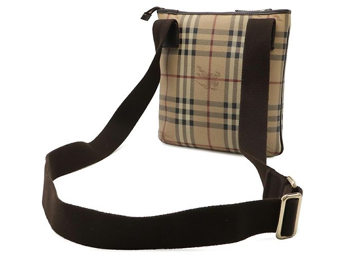 Bolsa de Ombro Burberry Nova Check Preto Bege Bordeaux - vista 3