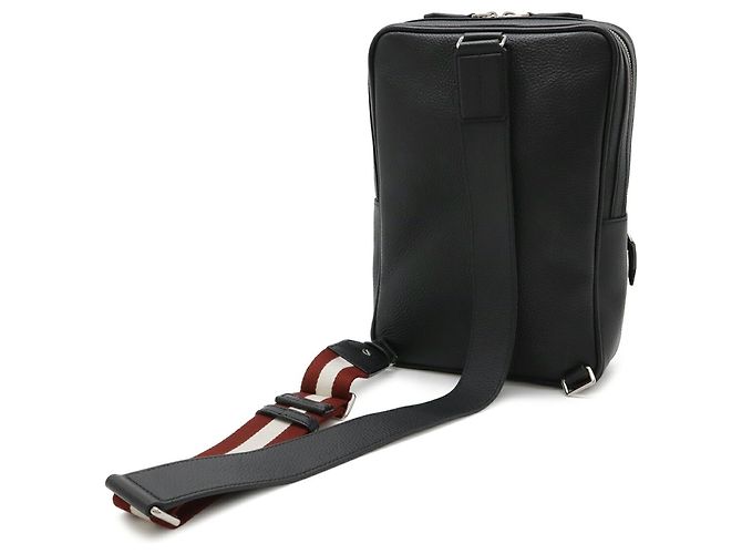 Borsa a tracolla in pelle Bally Nero Rosso Crudo - vista 3