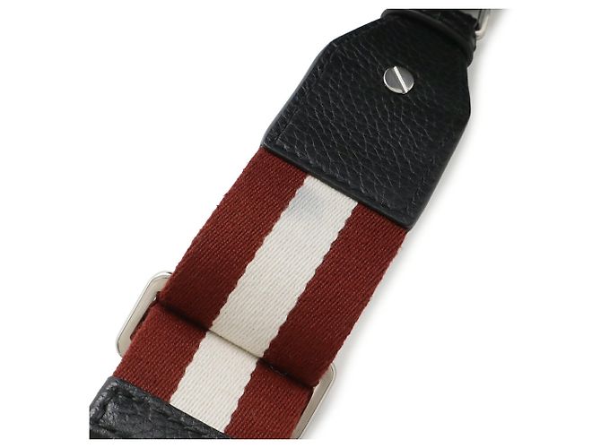 Borsa a tracolla in pelle Bally Nero Rosso Crudo - vista 9