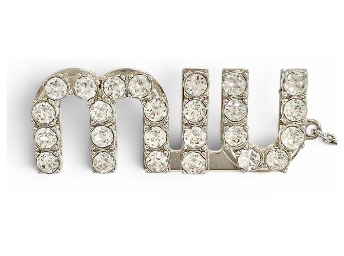 Orecchini a lobo Miu Miu con charm in cristallo Argento - vista 4