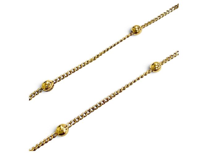 Collana Miu Miu 5JC756 con logo placcato oro e catena di perle sintetiche D'oro - vista 6