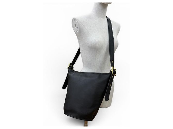 COACH Vintage 9953 Schultertasche aus Leder Schwarz - Ansicht 6