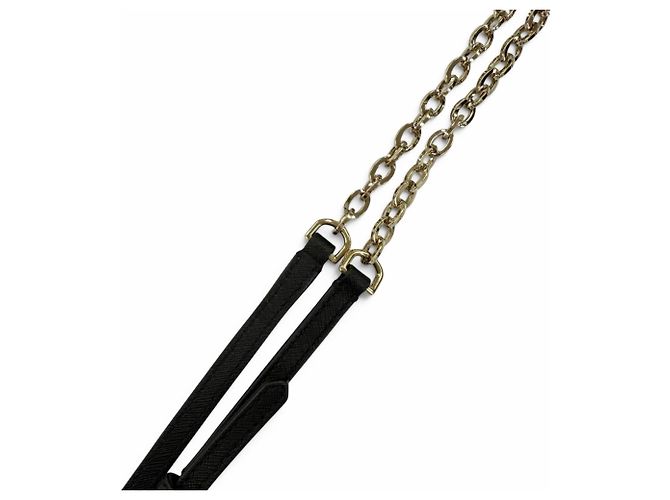 BALLY Seliah Schultertasche aus Leder mit Kette Schwarz - Ansicht 5