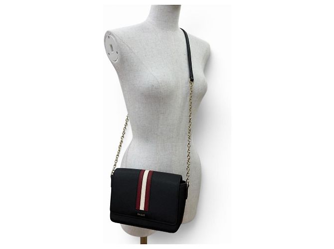 BALLY Seliah Schultertasche aus Leder mit Kette Schwarz - Ansicht 8