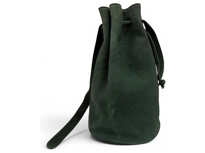 COACH Vintage Nubuck Leather Drawstring Shoulder Bag Green - view 3