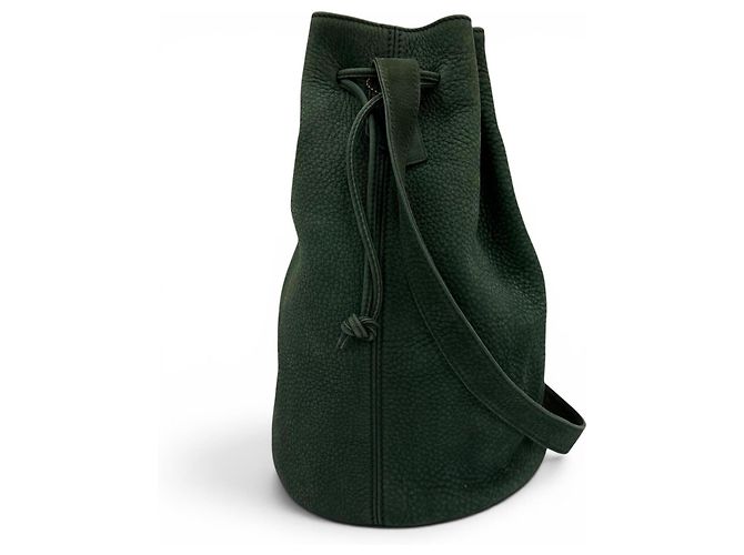 COACH Vintage Nubuck Leather Drawstring Shoulder Bag Green - view 4