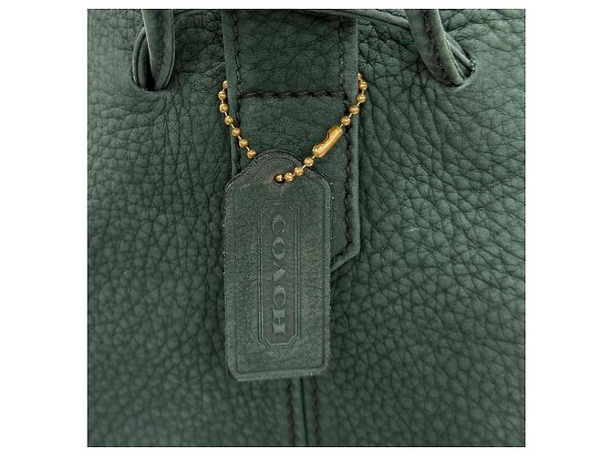 COACH Vintage Nubuck Leather Drawstring Shoulder Bag Green - view 9