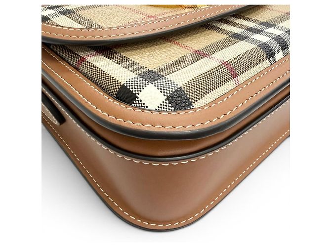 Borsa a tracolla Burberry Elizabeth Marrone Beige - vista 6