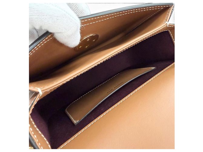Borsa a tracolla Burberry Elizabeth Marrone Beige - vista 9