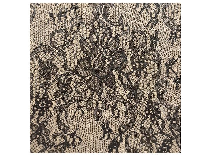 Dolce & Gabbana Leder-Tote-Bag mit Spitzenprint Schwarz Beige - Ansicht 9