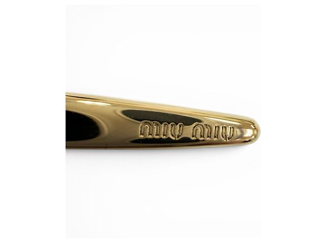 Fermi capelli in metallo Miu Miu Beige - vista 5