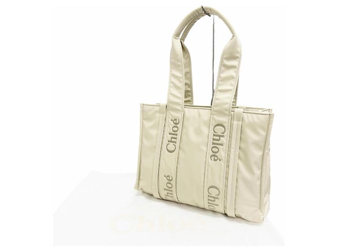 Chloé WOODY Medium Tote Bag Beige - Ansicht 2