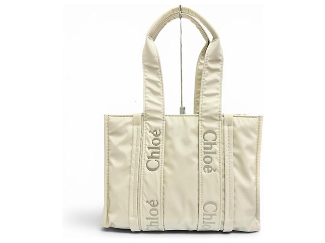 Chloé WOODY Medium Tote Bag Beige - Ansicht 3