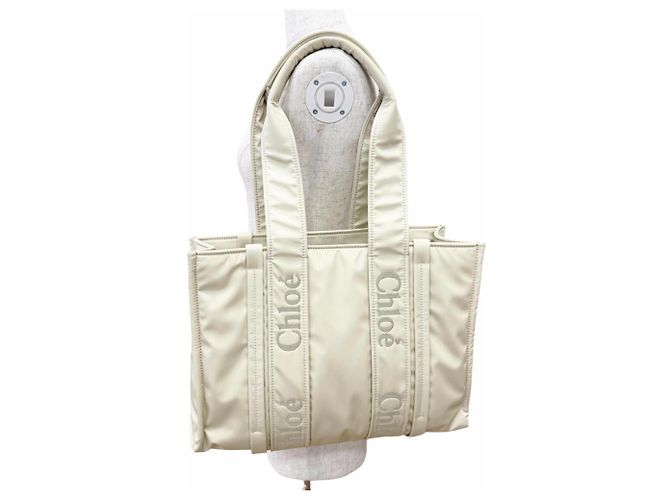 Chloé WOODY Medium Tote Bag Beige - Ansicht 4