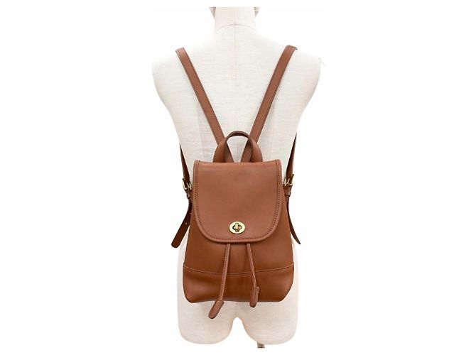 COACH Vintage 9960 Glove Leather Backpack Brown - view 3