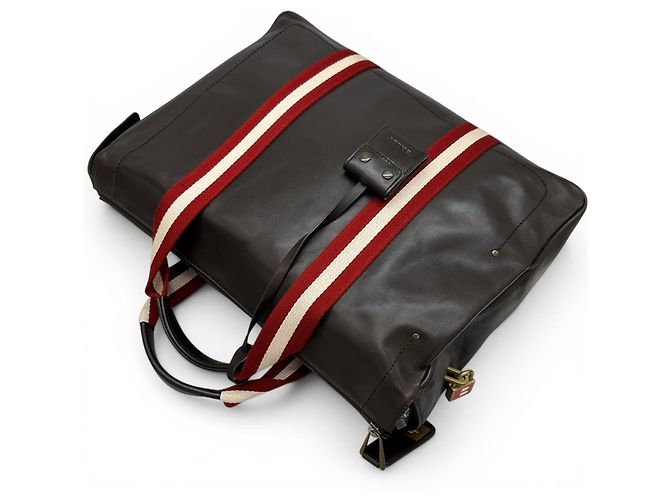Bally Taprus Leder Aktentasche Tote Bag Dunkelbraun - Ansicht 5