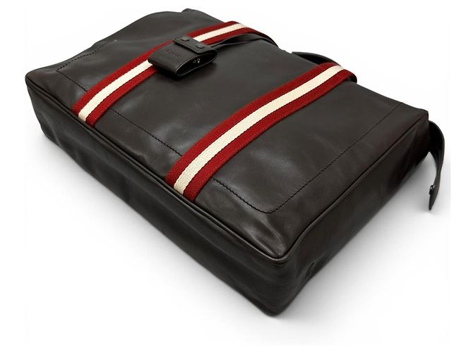 Bally Taprus Leder Aktentasche Tote Bag Dunkelbraun - Ansicht 6