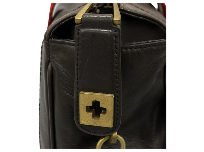 Bally Taprus Leder Aktentasche Tote Bag Dunkelbraun - Ansicht 9