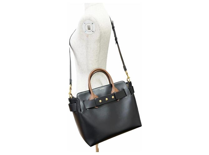 Burberry 8021279 Small 2-Way Tote and Shoulder Bag Marrone Nero - vista 4
