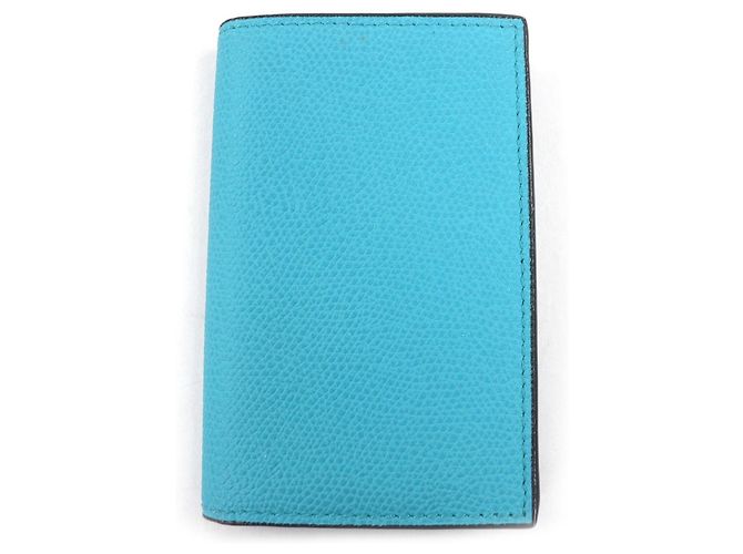 Tarjetero de piel Valextra Azul Turquesa - vista 3