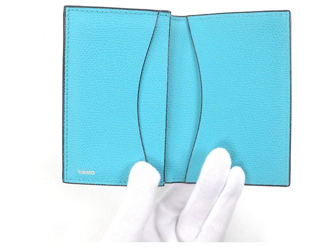 Tarjetero de piel Valextra Azul Turquesa - vista 6