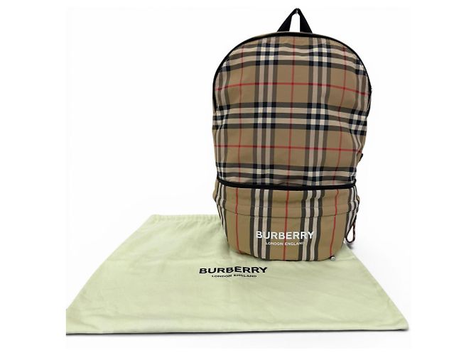 Mochila Burberry Nova Check Logo Beige - vista 2