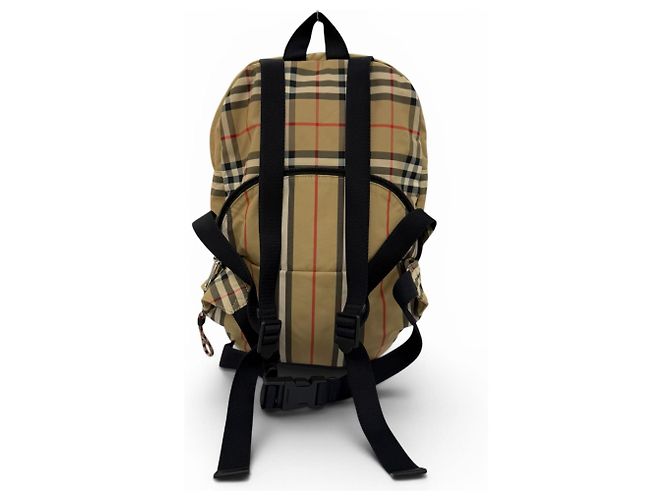 Mochila Burberry Nova Check Logo Beige - vista 3