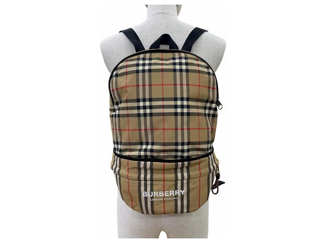 Mochila Burberry Nova Check Logo Beige - vista 7