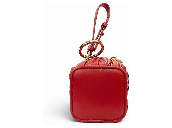 Charm in pelle Matelassé Miu Miu Rosso D'oro - vista 3