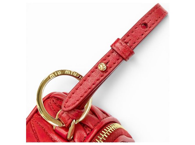 Charm in pelle Matelassé Miu Miu Rosso D'oro - vista 6
