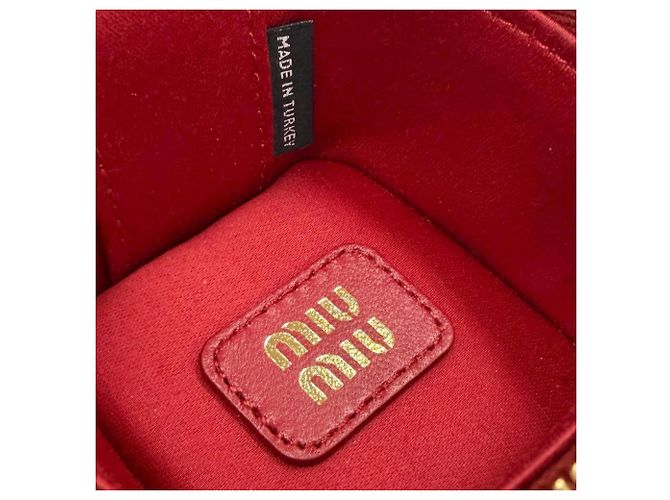 Charm in pelle Matelassé Miu Miu Rosso D'oro - vista 8