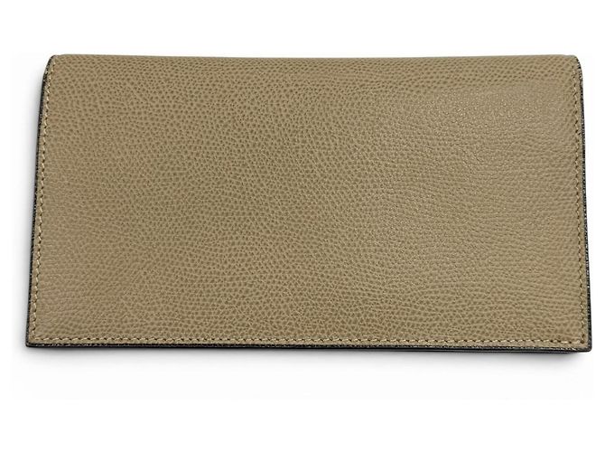 Valextra Greige Leather Long Wallet Grey - view 3