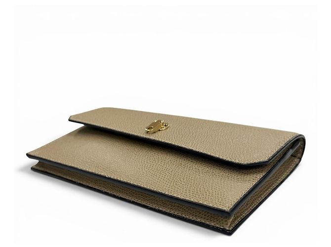 Valextra Greige Leather Long Wallet Grey - view 4
