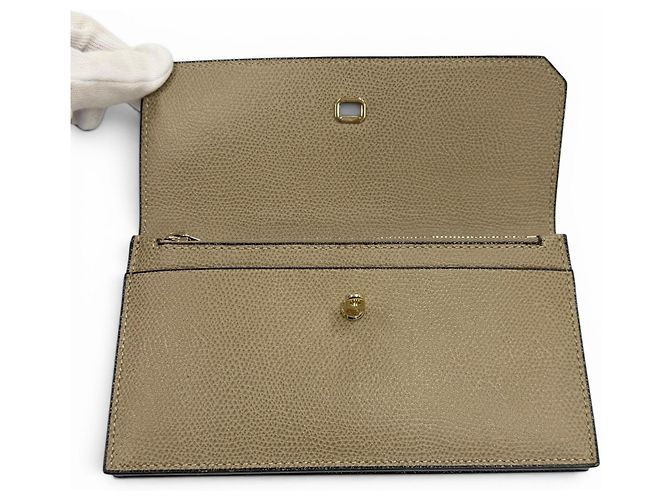 Valextra Greige Leather Long Wallet Grey - view 5